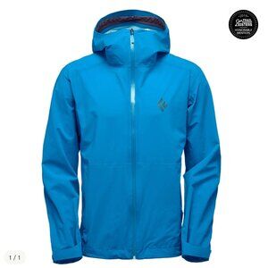 BLACK DIAMOND MEN'S STORMLINE STRETCH RAIN SHELL - BLUE - MEDIUM